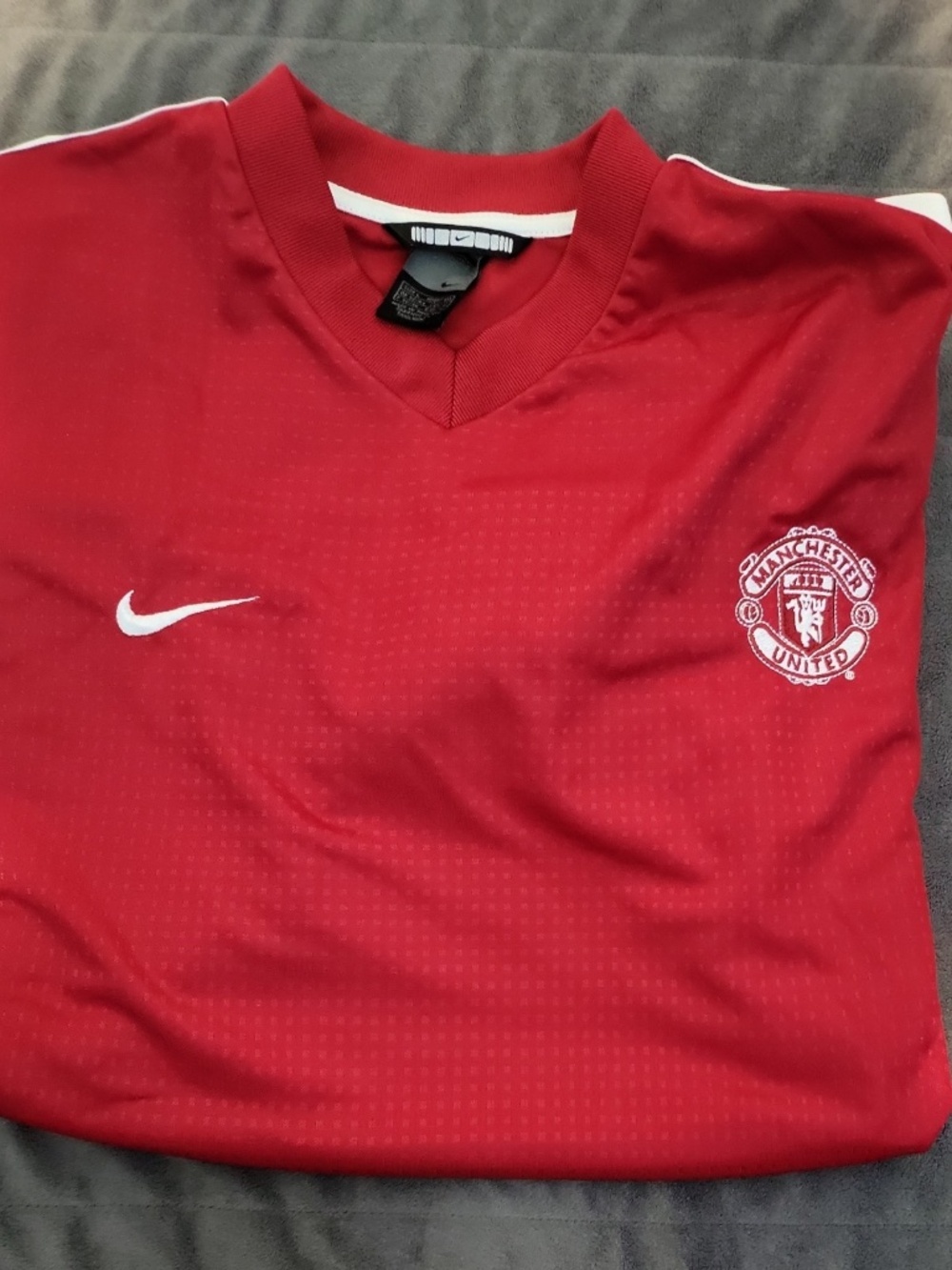 Vintage Y2K Nike Manchester United Training Jersey Men’s Large Red 2000s